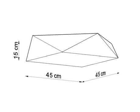 Plafond HEXA 45 BLANC + 3x Ampoule LED E27 4000K Froid 7.5W 650lm