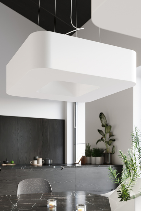 URANO 60 lustre blanc + 8x ampoule LED E27 4000K Froid 7.5W 650lm