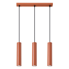 Lampe suspendue LAGOS 3L rouge ocre