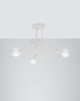 Lustre SUPEŁ 3 blanc + 3X ampoule LED E27 3000K 7W 760lm