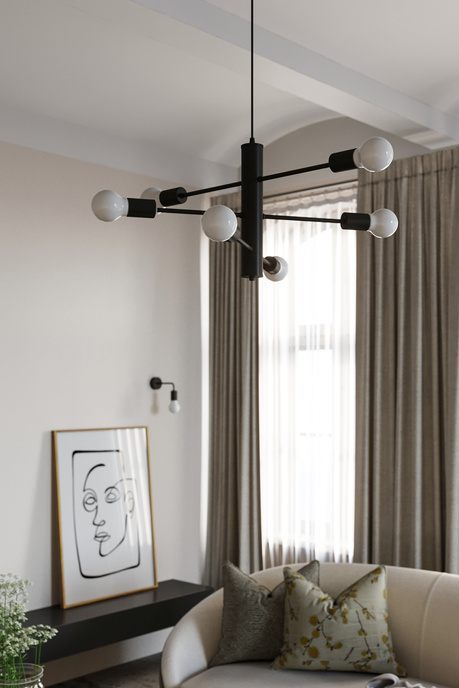 DUOMO Lustre 3D + 3x Ampoule LED E27 4000K Froid 7.5W 650lm