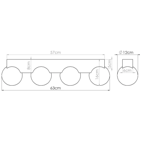 Plafonnier BULBO 4 bois naturel