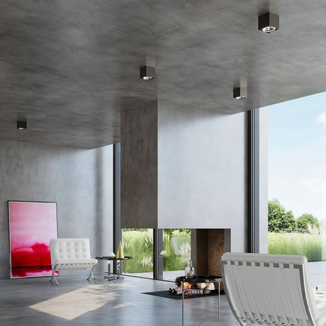 Plafond BLAKE noir + 1x ampoule LED GU10 AR111 3000K Warm 12W 800lm