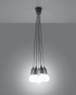 DIEGO 5 lampe suspendue grise + 5x ampoule LED E27 4000K Froid 7,5W 650lm
