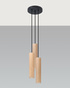 LINO Lampe suspendue 3P bois naturel + 3x LED GU-10 4000K Froid 7W 630lm ampoule