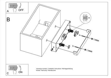 Applique QUAD MAXI noir + 2x ampoule LED G9 4000K Cold 4,5W 530lm