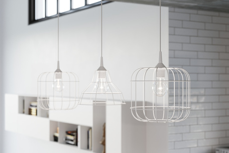 ANATA lampe suspendue blanche + 1x ampoule LED E27 4000K froide 7,5W 650lm