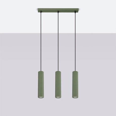 Lampe suspendue KARBON 3L vert olive
