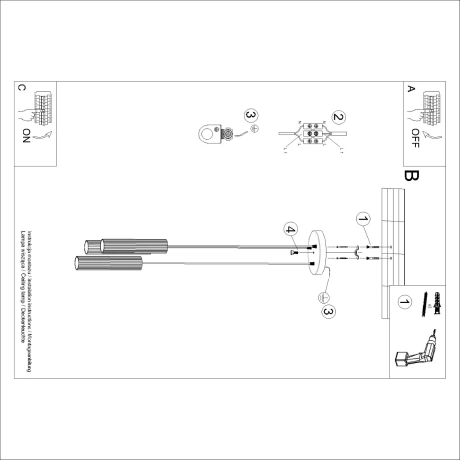 Lampe suspendue KARBON 3P blanc