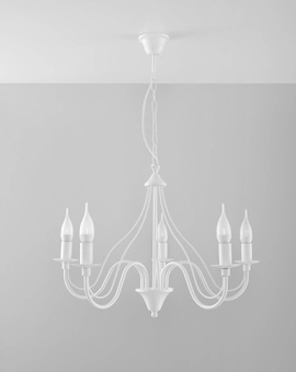 Lustre MINERWA 5 blanc + 5x ampoule LED E14 4000K Froid 7.5W 650lm