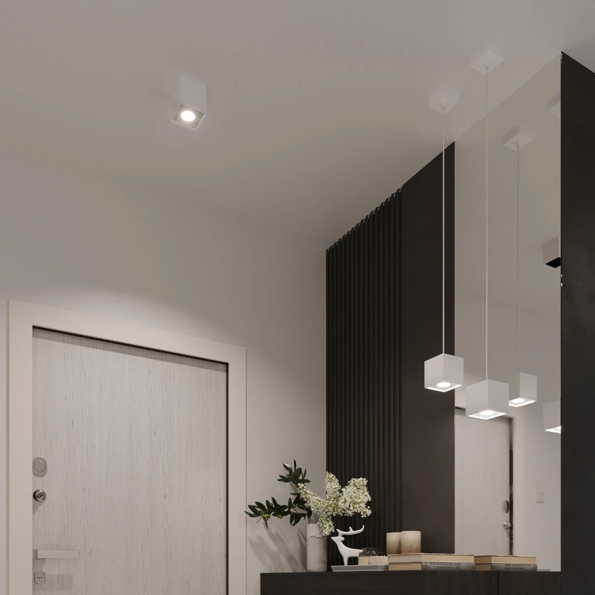 Lampe suspendue QUAD 1 blanc