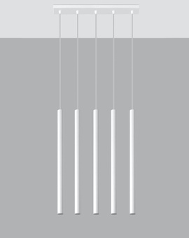 PASTELO 5 lampe suspendue blanche + 5x ampoule LED G9 4000K froide 4,5W 530lm