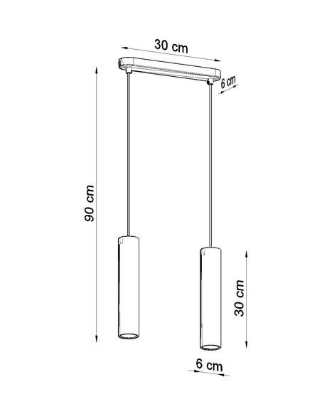 Lampe suspendue LINO 2 en bois naturel + 2x ampoule LED GU-10 4000K froide 7W 630lm