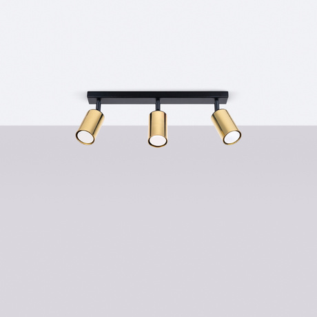 Plafond WINX 3 noir/doré + 3x ampoule LED GU-10 3000K Warm 7W 510lm