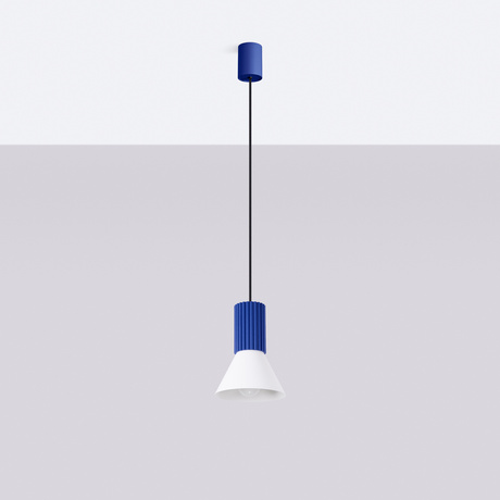Lampe suspendue ESTRIA 1 blanc/ultramarine