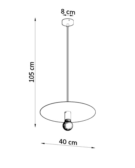 FLAVIO lampe suspendue noire + 1x ampoule LED E27 4000K Cold 7,5W 650lm