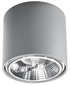Plafond TIUBE gris + 1x ampoule LED GU10 AR111 3000K Warm 12W 800lm