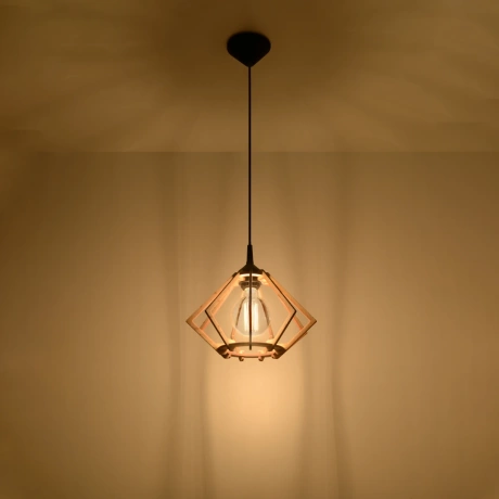 Lampe suspendue POMPELMO en bois naturel