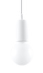 DIEGO 1 lampe suspendue blanche + 1x ampoule LED E27 4000K froide 7,5W 650lm