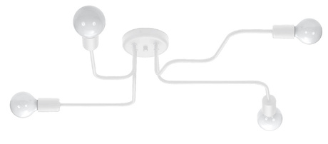 Lustre HECTOR 4 Blanc + 4x ampoule LED E27 4000K Froid 7.5W 650lm