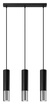 LOOPEZ Lampe suspendue 3L noir/chrome + 3x ampoule LED GU-10 3000K Warm 7W 620lm