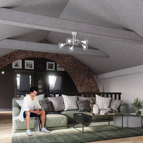 Plafond ARTEMIS 3 blanc + ampoule LED E14 4000K Froid 7.5W 680lm