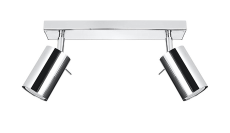 Plafond RING 2 chrome + 2 x ampoule LED GU-10 4000K froid 7W 630lm