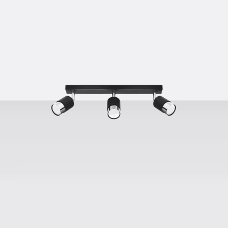 Plafonnier NERO 3 noir/chrome