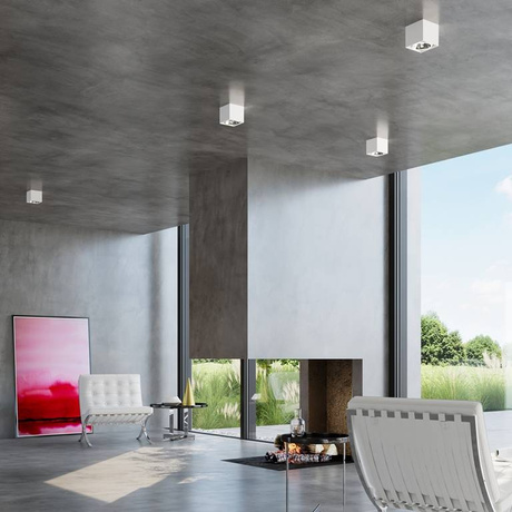 Plafond BLAKE Blanc + 1x ampoule LED GU10 AR111 3000K Chaud 12W 800lm