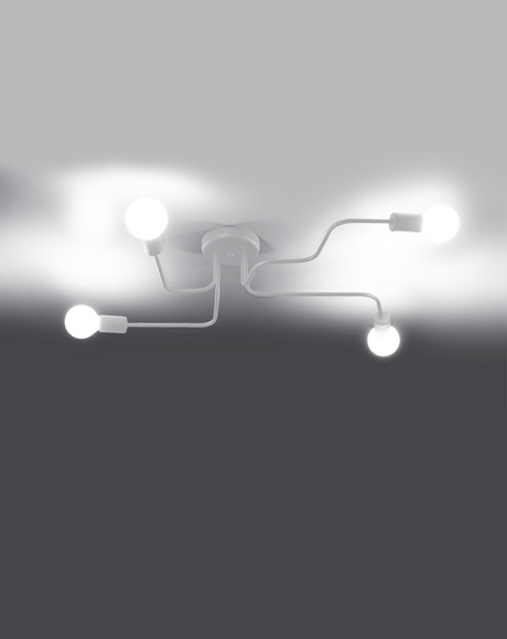 Lustre HECTOR 4 Blanc + 4x ampoule LED E27 4000K Froid 7.5W 650lm