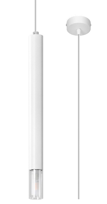 WEZYR 1 lampe suspendue blanche + 1x ampoule LED G9 4000K froide 4,5W 530lm