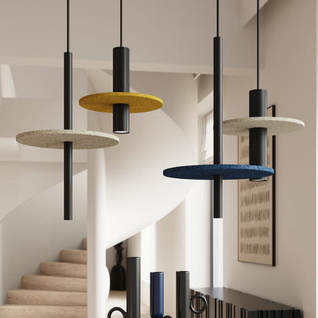 Lampe suspendue PELTA 1 noir/jaune