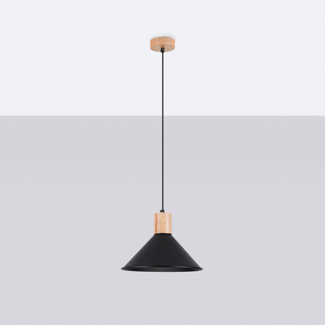 JAGA lampe suspendue noire + 1x ampoule LED E27 4000K Cold 7,5W 690lm