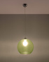 Lampe suspendue BALL verte + 1x ampoule LED E27 4000K froide 7,5W 650lm