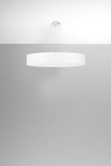 Lustre SKALA 80 blanc + 6x ampoule LED E27 4000K Froid 7.5W 650lm