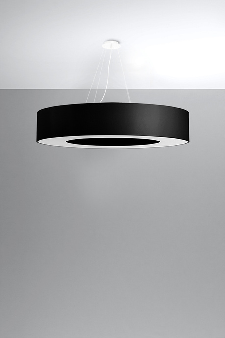 Lustre SATURNO 90 noir + 8x ampoule LED E27 4000K Froid 7.5W 650lm
