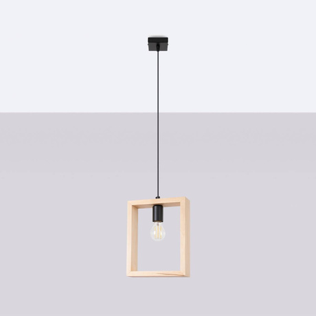 Lampe suspendue ARIES bois naturel + 1x ampoule LED E27 3000K 7W 760lm