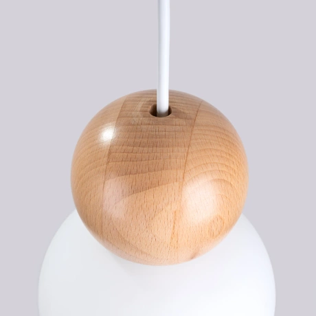 Lampe suspendue PEKKA 1 blanc/bois naturel
