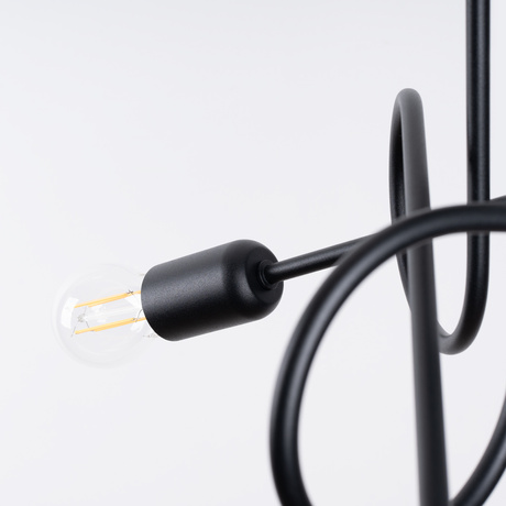 Lustre SUPEŁ 3 noir = 3X ampoule LED E27 3000K 7W 760lm