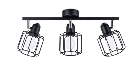 BELUCI 3 plafond noir + 3x ampoule LED E14 3000K Warm 7.5W 620lm