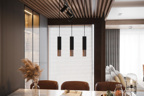 Plafond LOOPEZ noir/cuivre + 1x ampoule LED GU-10 3000K Warm 7W 620lm