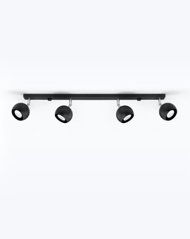 Plafond OCULARE 4L noir + 4x ampoule LED GU-10 3000K Warm 7W 620lm