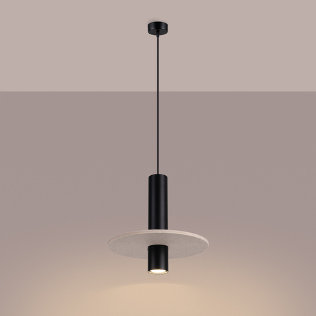 Lampe suspendue PELTA 1 noir/beige