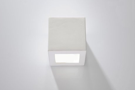 Applique en céramique LEO blanc + 1x ampoule LED E27 4000K Froid 7.5W 650lm