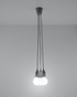 DIEGO 3 lampe suspendue grise + 3x ampoule LED E27 3000K Warm 7,5W 620lm