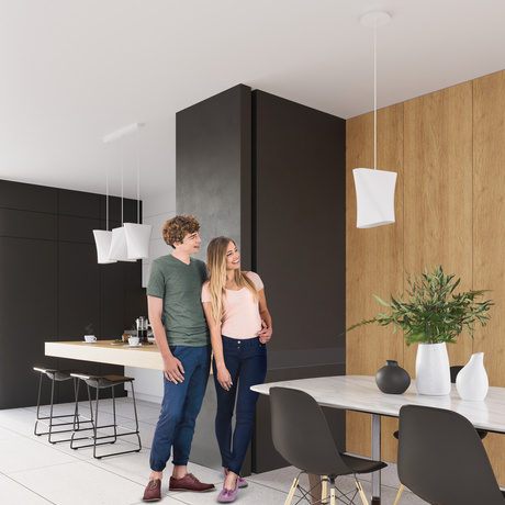 Lustre BLUM 3 blanc + 3x ampoule LED E27 3000K Warm 7.5W 620lm