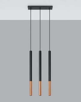 MOZAICA 3L lampe suspendue noir/cuivre + 3x ampoule LED G9 4000K Cold 4,5W 530lm