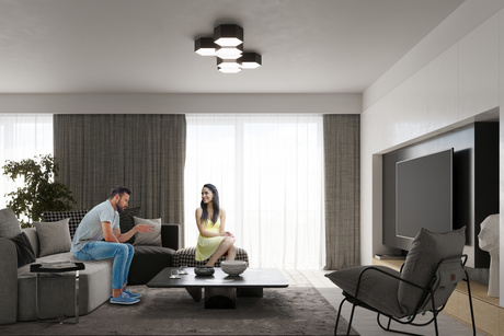 Plafond SUNDE 13 noir + 2x ampoule LED E27 3000K Warm 7.5W 620lm