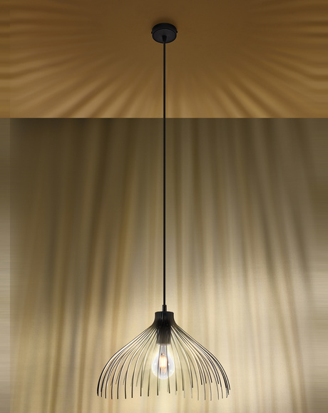 Lampe suspendue UMB noire + 1x ampoule LED E27 3000K Warm 7.5W 620lm