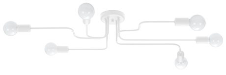 Lustre HECTOR 6 blanc + 6x ampoule LED E27 3000K Warm 7.5W 620lm